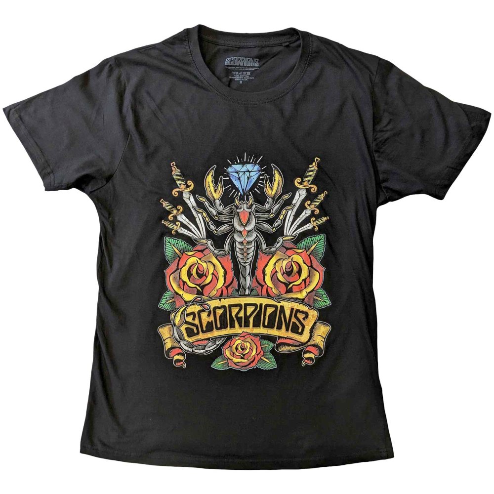 Scorpions - Traditional Tattoo Tshirt Homme - Noir
